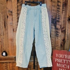230 POL Soft Blue Textured Pants